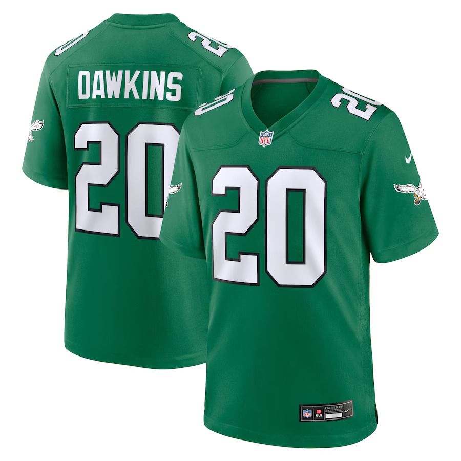 Men Philadelphia Eagles 20 Brian Dawkins Nike Kelly Green Alternate Retired Player Game NFL Jersey